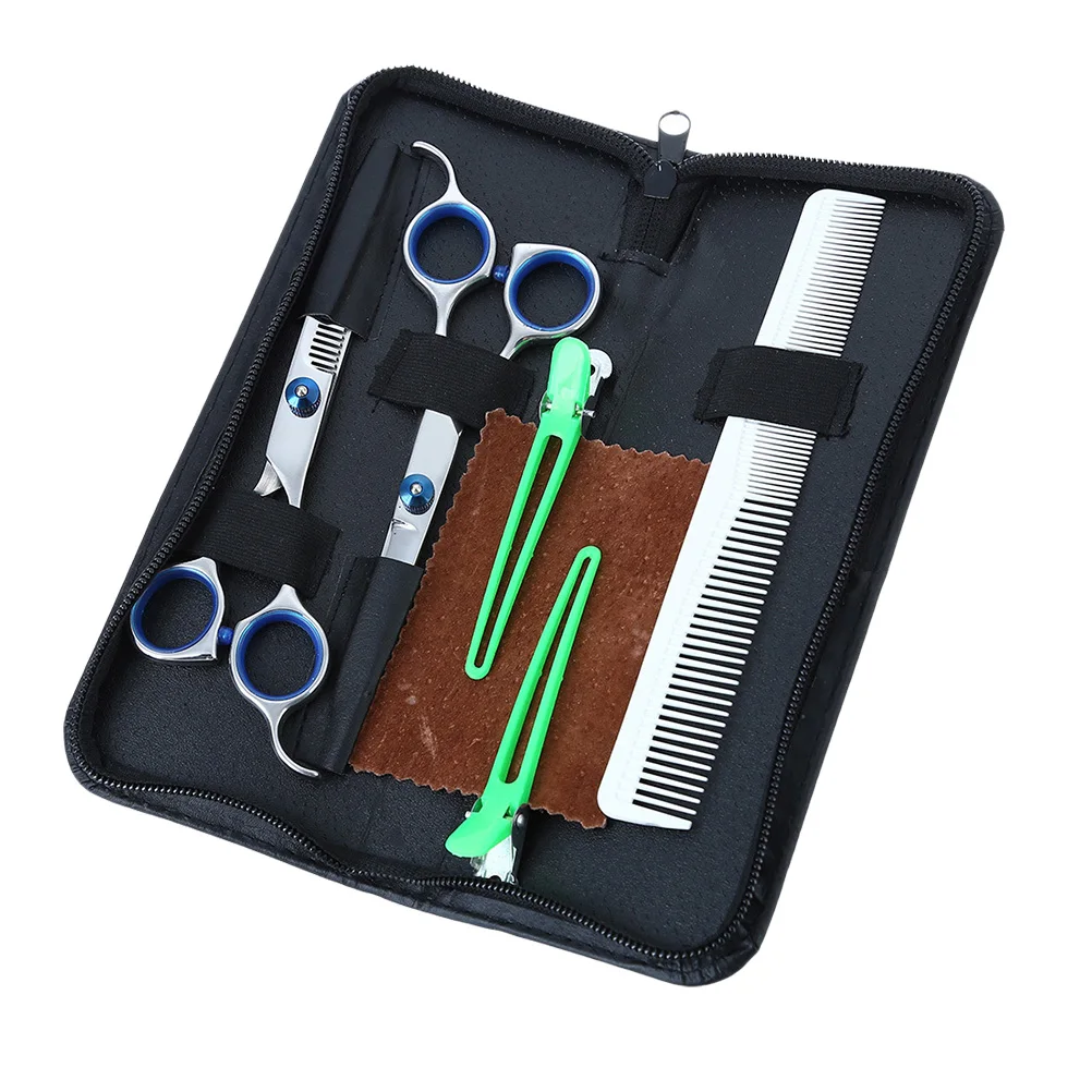 

5Pcs Hair Cutting Shears Set Premium Metal Material Exquisite Workmanship Comfortable Ergonomic Design Daily Use Gift