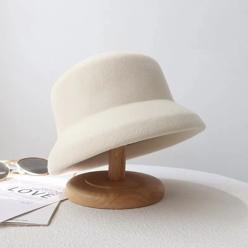 Neue Herbst Winter Doppel lauschen Hepburn Stil Eimer Hut weibliche Wolle Fedora Hut für Frauen elegante Qualität Becken Hut Designer Bonn – Detail 6