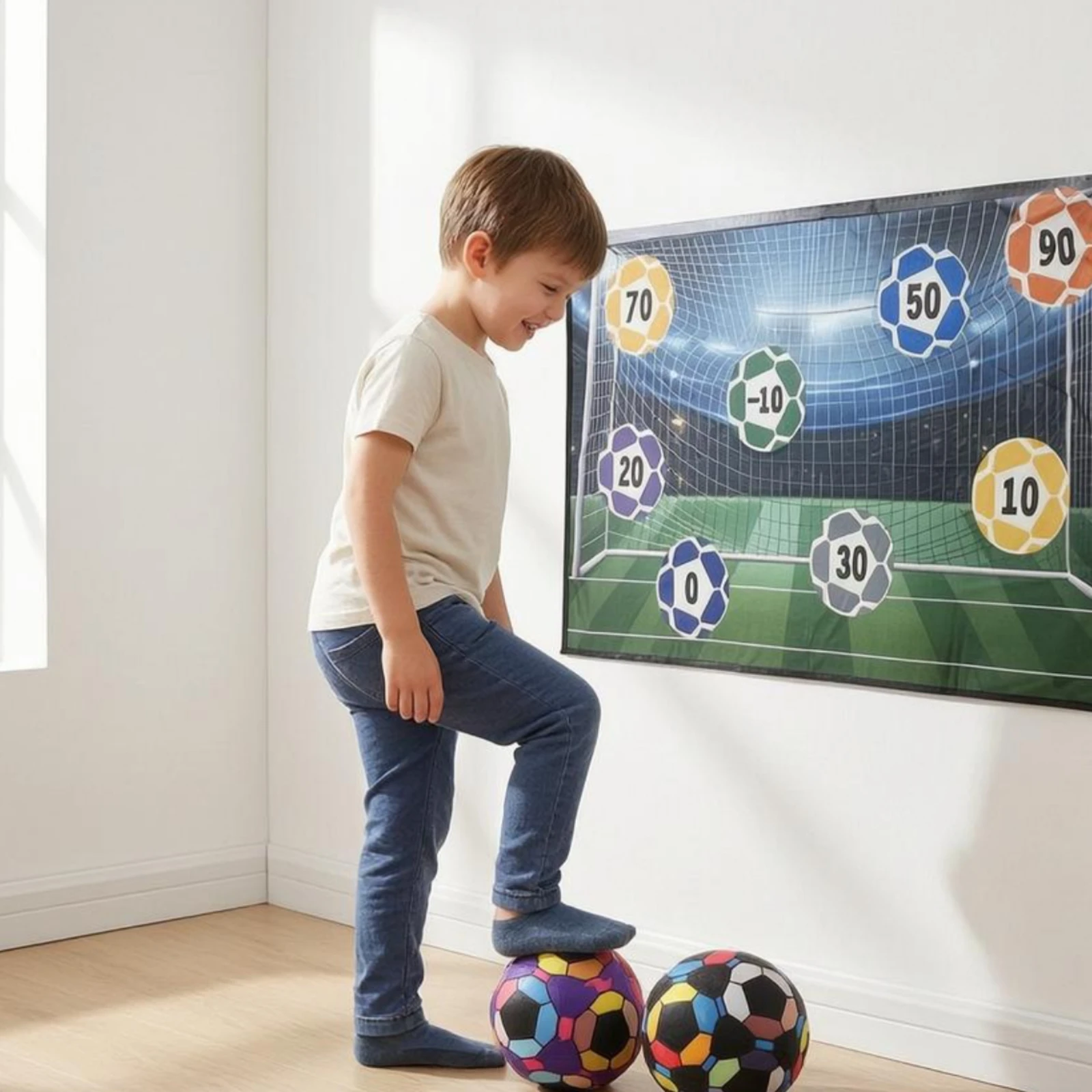 

Sticky Soccer Target Mat Corner Loops Soccer Scoring Mat Practice Board Indoor and Outdoor Use Sporting Goods Soft Balls