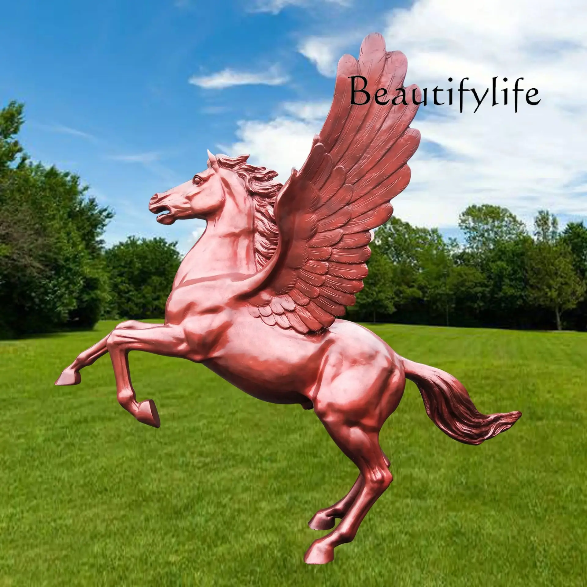 

FRP Pegasus Sculpture Outdoor Simulation Animal Sculpture Plaza Hotel Entrance Landscape Chen Ornament