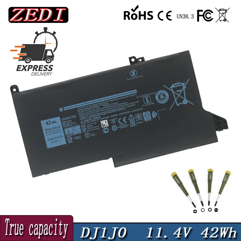 ZEDI New Original DJ1J0 Laptop Battery for DELL Latitude 12 7000 7280 7380 7480 Series PGFX4 ONFOH DJ1JO 0NF0H 11.4V 42WH