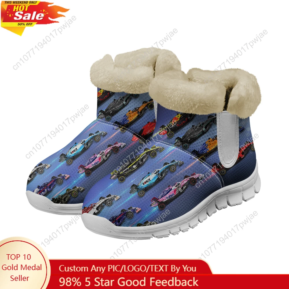 

One Racer Lando Norris Racing pattern Snow Boots Mens Womens Winter outdoor warm shoes