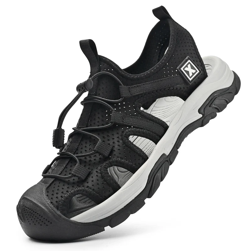 Men's Sports Hiking Sandals Outdoor Closed Toe Sandals for Trail Beach Walking Casual Lightweight Summer Breathable Wading Shoes