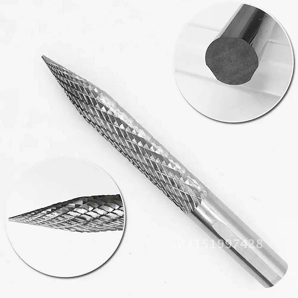 Rotary Burrs Solid Carbide Cutter 6 Size Shanks Carbon Steel Drill Bit Pneumatic Drill Bit Patch Plug Tire Repair Tool