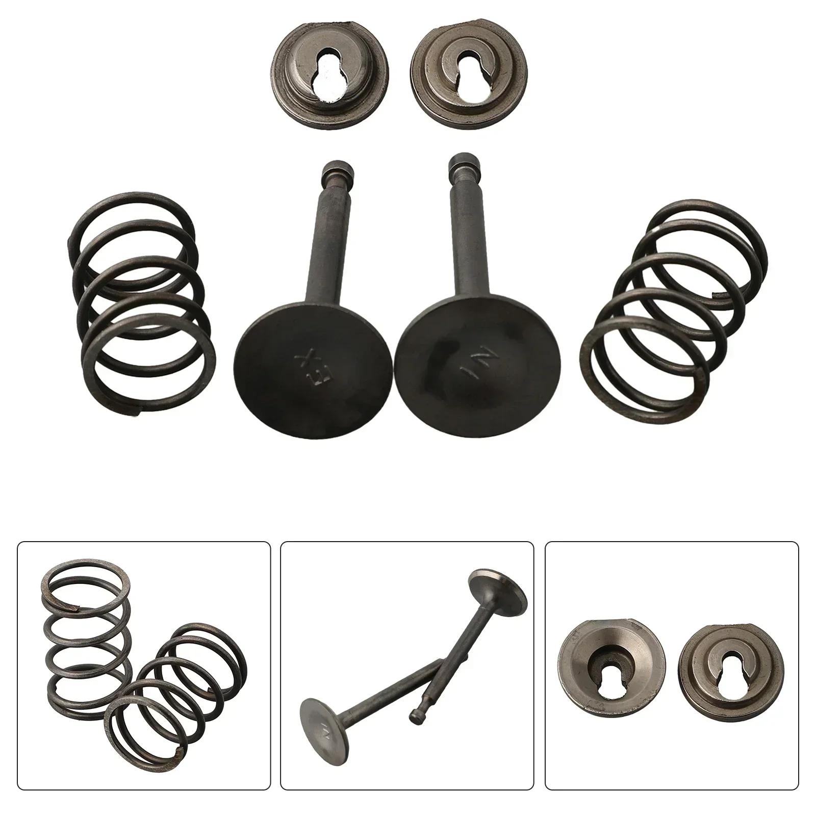 

Intake Inlet Exhaust Valve Spring Collet Retainer Set For HONDA GX200 168F/170F 5.5 6.5HP Gas Engine Motor Generator Mower