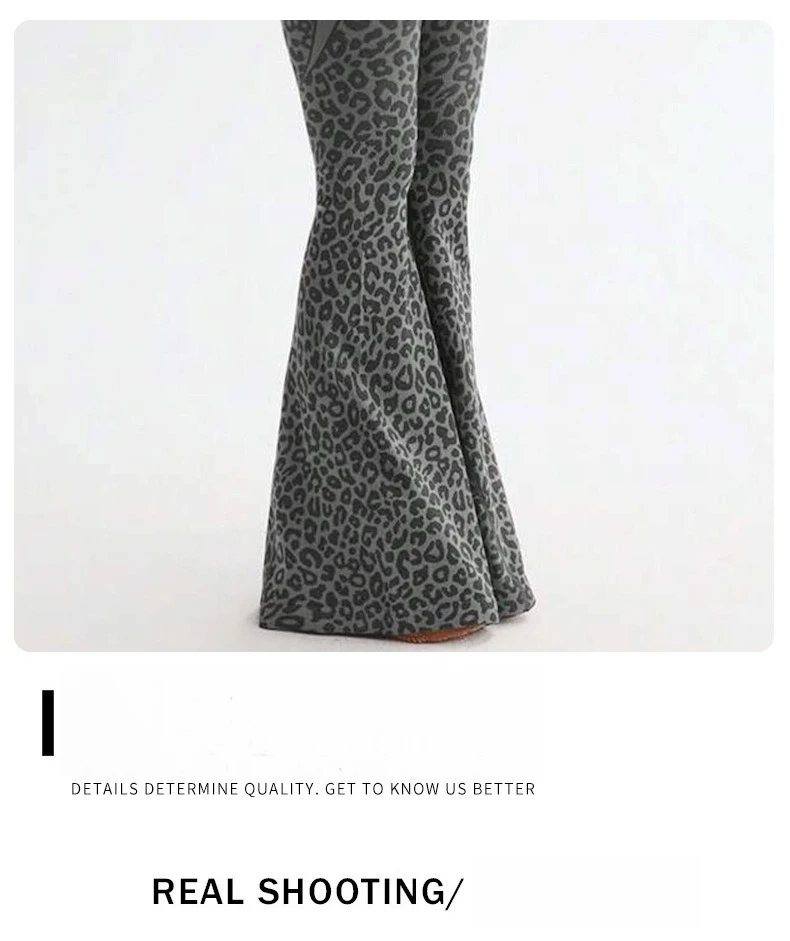 Neue Leopard Print Body Frauen Nahtlose Ausgestelltes Hosen Overalls Sexy einteiliges Fitness Anzug Kreuz Zurück Stretchy Yoga Overalls – Detail 12