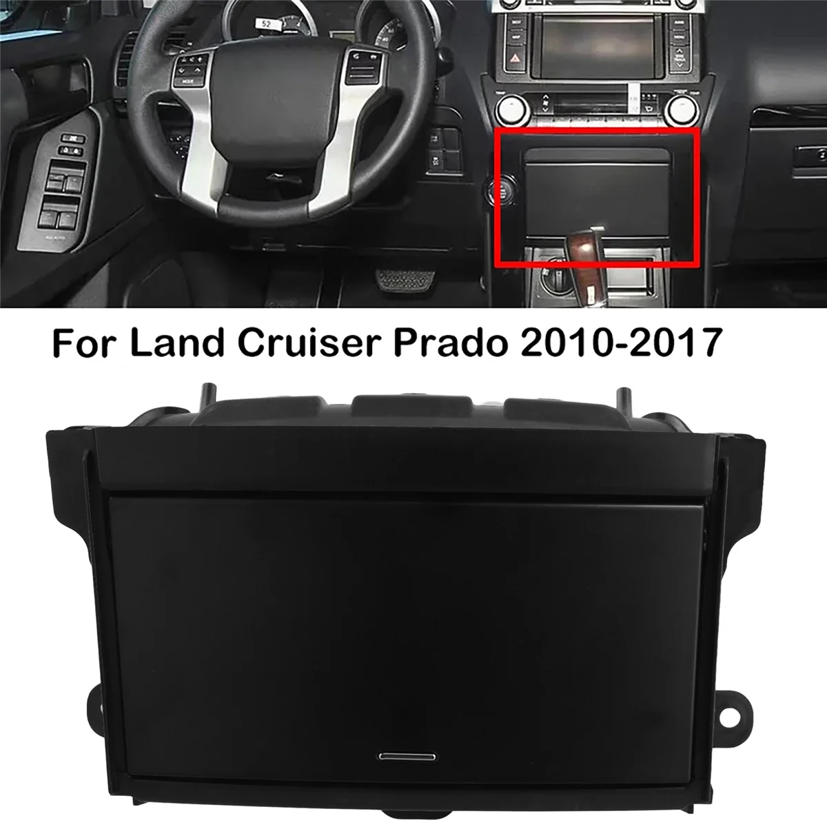 Car Interior Dashboard Storage Box Center Console Glove Box CD Box for Land Cruiser Prado 2010 2011-2017,B