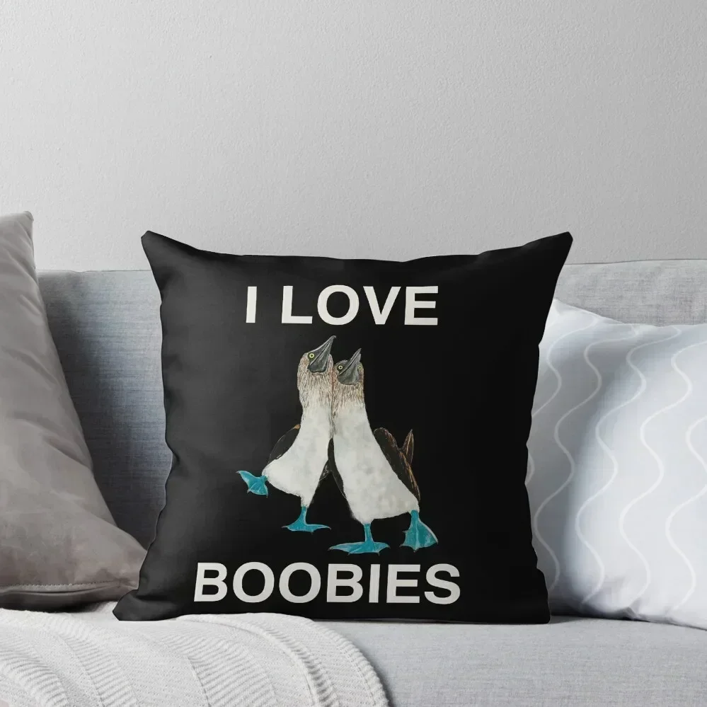 

I LOVE Blue Footed Boobies Throw Pillow Sofa Pillow Cover Decorative Cushion Luxury Sofa Cushions bed pillows pillow