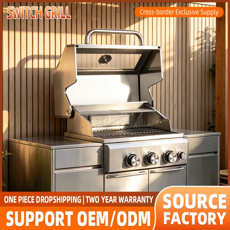 Lux Space stove upper cover with glass window, stainless steel gas barbecue grill multi-functional small smokeless and windproof