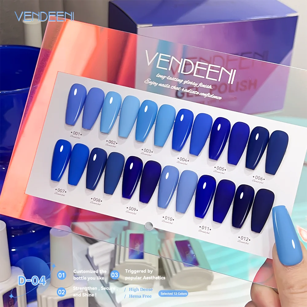 Vendeeni12color série sólida gel polonês conjunto arte produto profissional uv unha polonês salão de beleza hema tpo livre gel polonês suprimentos