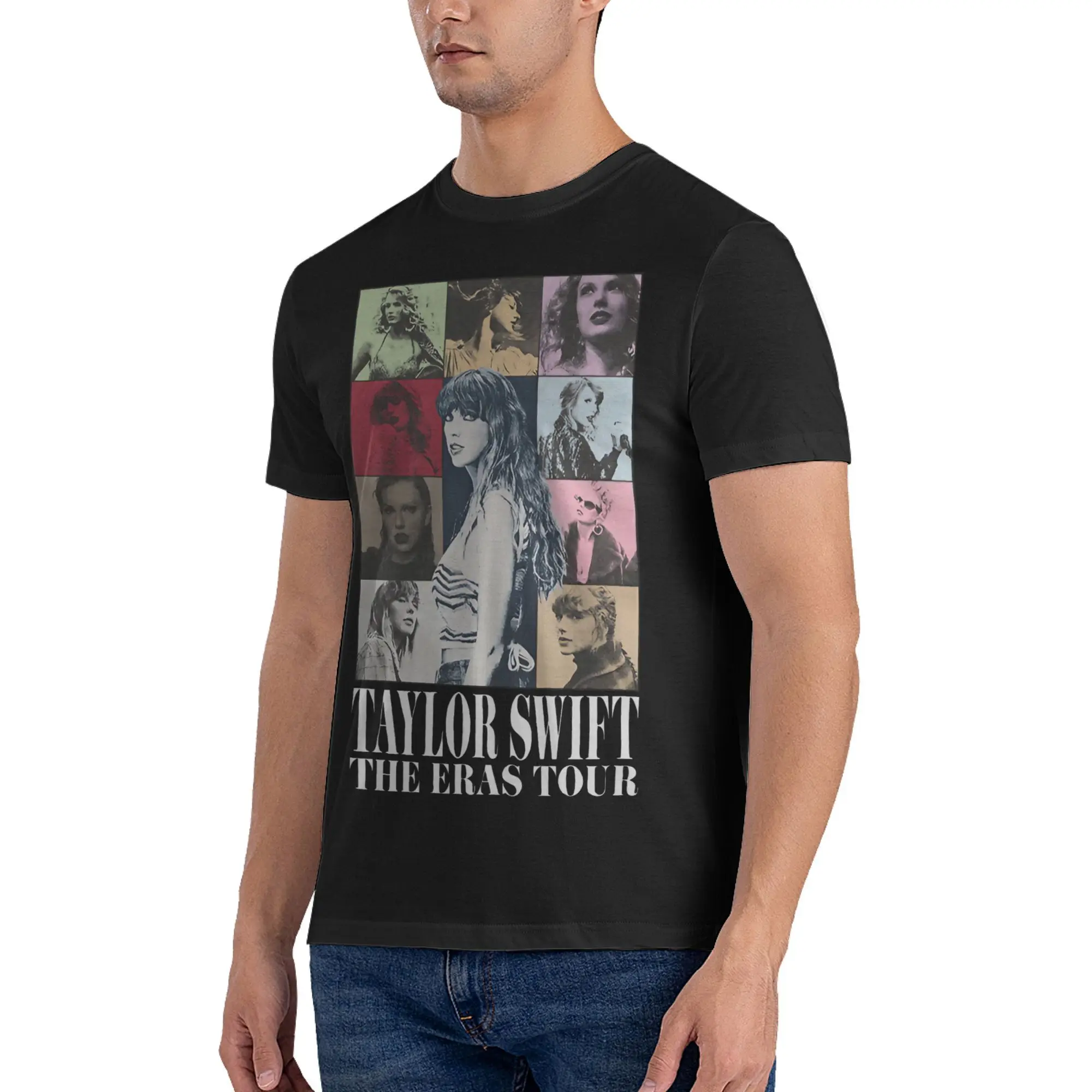 Kawaii The Eras Tour 2023 Merch Swiftie T-Shirt Men\'s 100%Cotton Short Sleeve  Crewneck Summer Tops