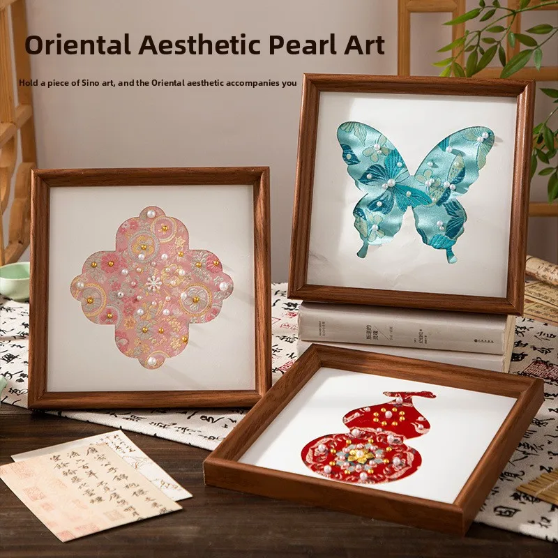 Mother's Day Gift Imitation Song Jin Pearl Painting DIY Handcraft Materials Picture Frame National Style Decorative Activity