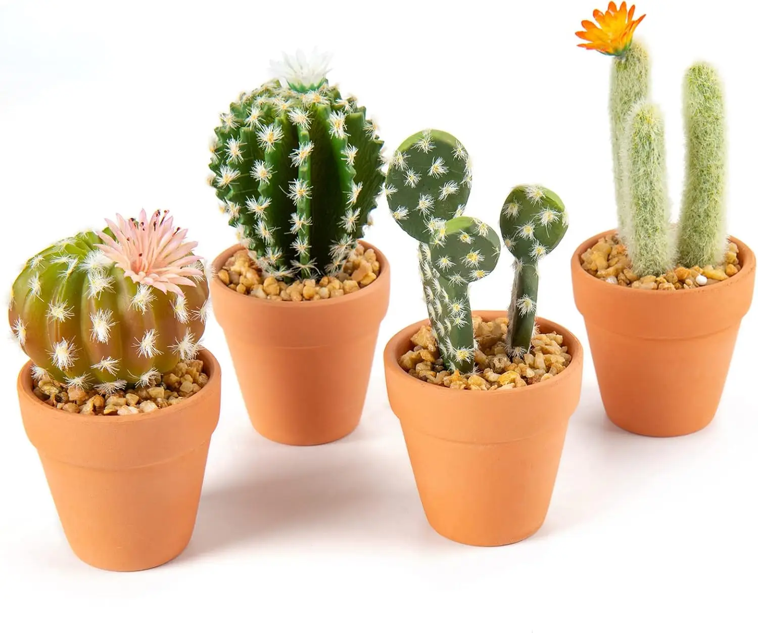 

4 Pcs Mini Fake Cactus Plants in Terracotta Pots for Home Office Desk Decor