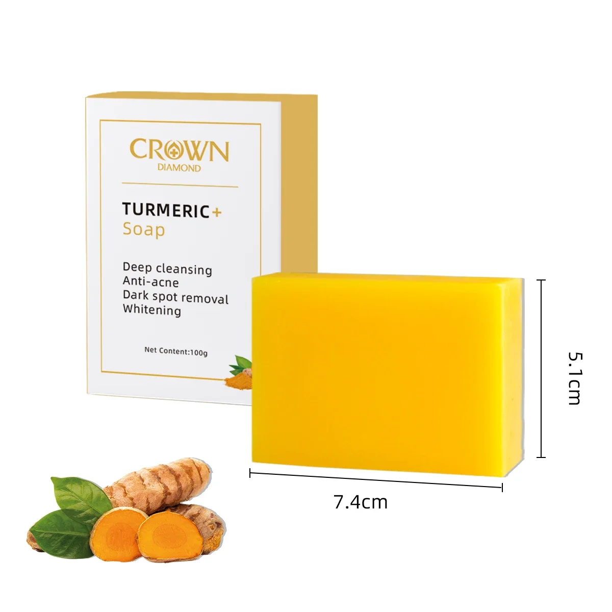 1/2/4pcs Turmeric Handmade Soap for Deep Cleansing and Moisturizing and Delicate Skin Suitable for All Skin Types Koji Acid Soap