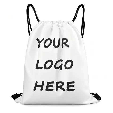 Customize Your Own Drawstring Bag with Double-sided Print Add Your Design Image/logo Backpack for Gift Gyms and Sports Use Pouch