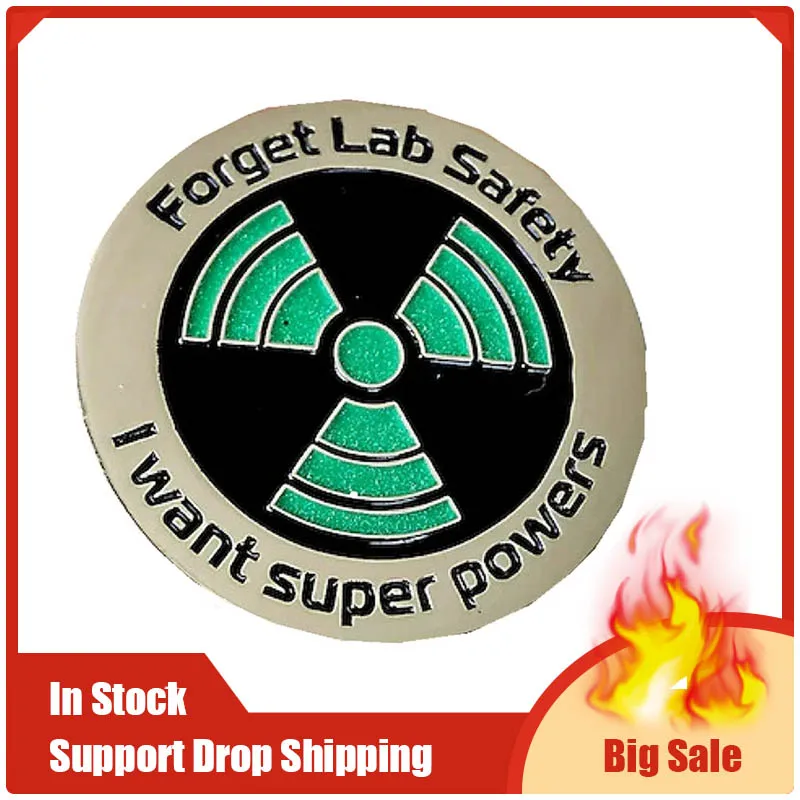 Hot sale Science Enamel Pin - Glow in the Dark - Forget Lab Safety I Want Super Powers Lapel Pin Hat Pin - Funny Pin