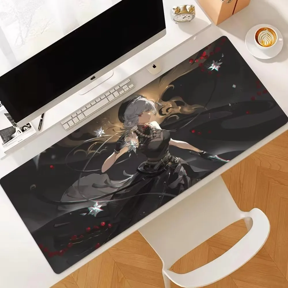 W_wuthering W_waves Jiyan Rubber Mouse Pad Chinese Cool Anime Gaming Keyboard Laptop Rug PC Gamer Mousepad Extended Desk Mat