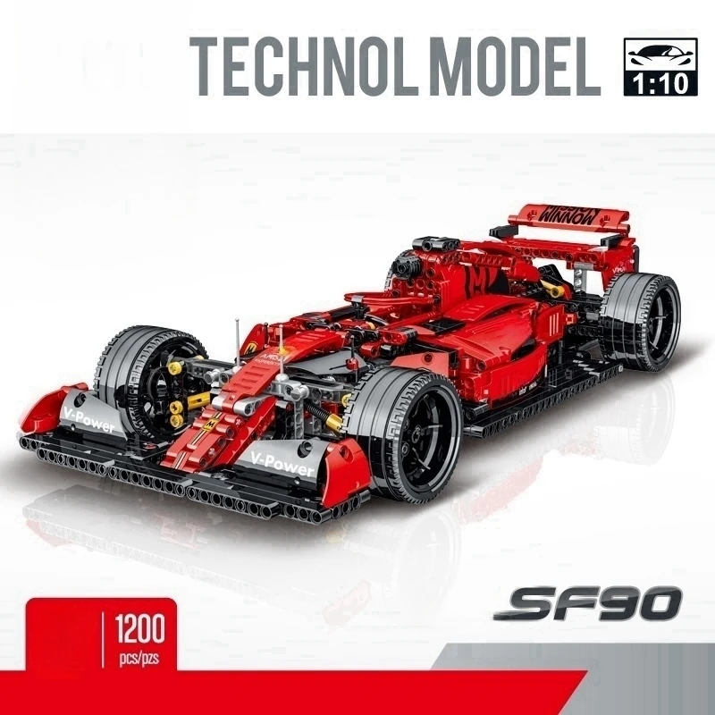 Conjunto de blocos de construção de carro de corrida, tijolos de montagem técnica criativa, brinquedos de haste compatíveis com moc, presente para adultos e crianças