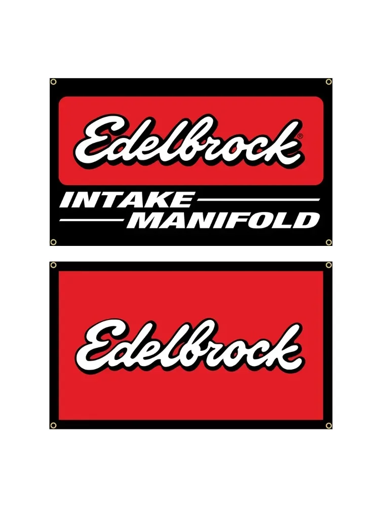 Bannière de décoration de voiture de course imprimée en polyester, sensation Edelbrocks, 90x150cm