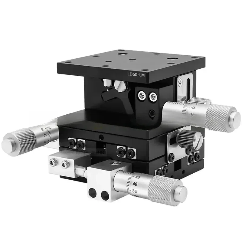 XYZ Axis 60*60/40*40mm Trimming Station Manual Precision Displacement Platform Linear Stage Sliding Table XYZ Rail LGD60-L