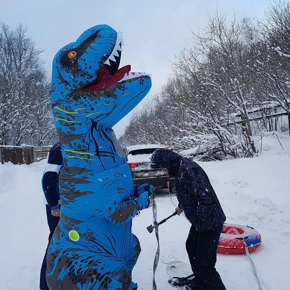 Tyrannosaurus Inflatable Dinosaur Costume T-rex for Adult Inflatable Fantasy Role-play Fancy Halloween Mascot Party Apparel