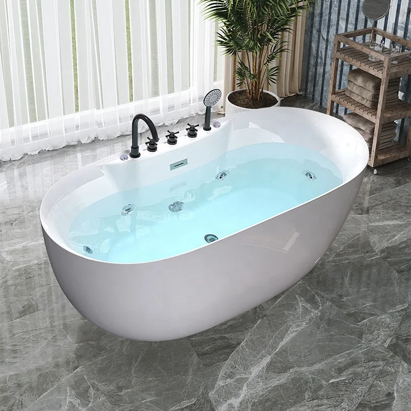 

STLFBathroom New Hot Selling Massage Bathtub Whirlpool Indoor Freestanding Spa Bath Tub Acrylic Air Jet Tub Jacuzzier Bathtub
