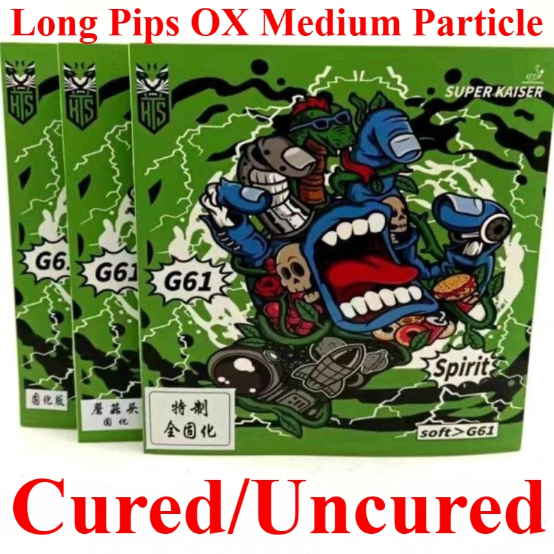 

Super Emperor G61 Table Tennis Rubber Long Pips OX Medium Particle ITTF Approved 231-004 Anti-arc Monster Rubber Uncured/ Cured