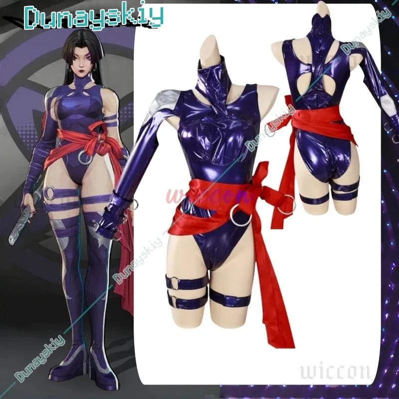 

Rivals Psylocke Cosplay Costume Fantastic Women PU Jumpsuit for Female Disguise Fantasy Halloween Carnival Party Outfits