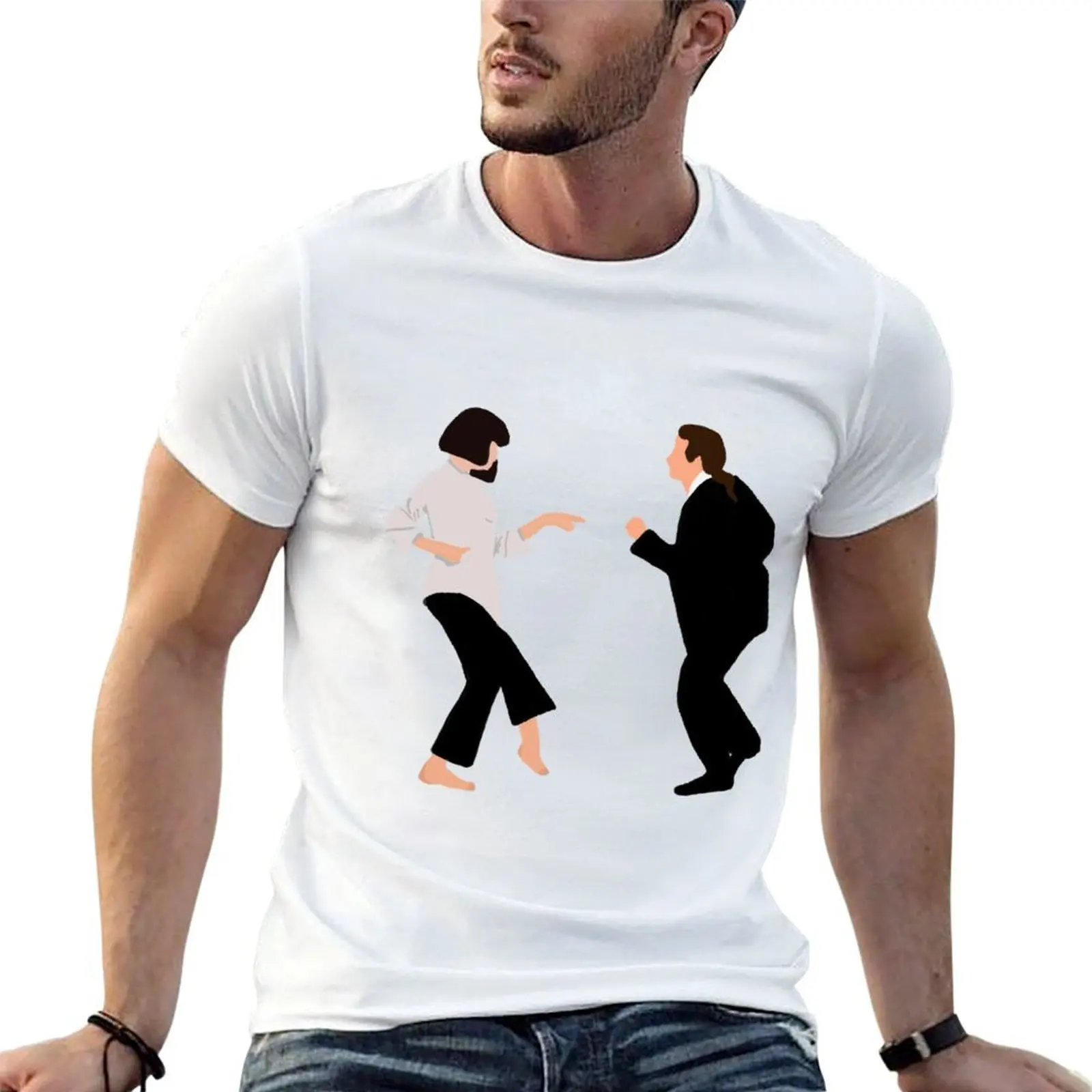 Vincent Vega & Mia Wallace twist contest T-Shirt Aesthetic clothing oversized t shirt men clothing