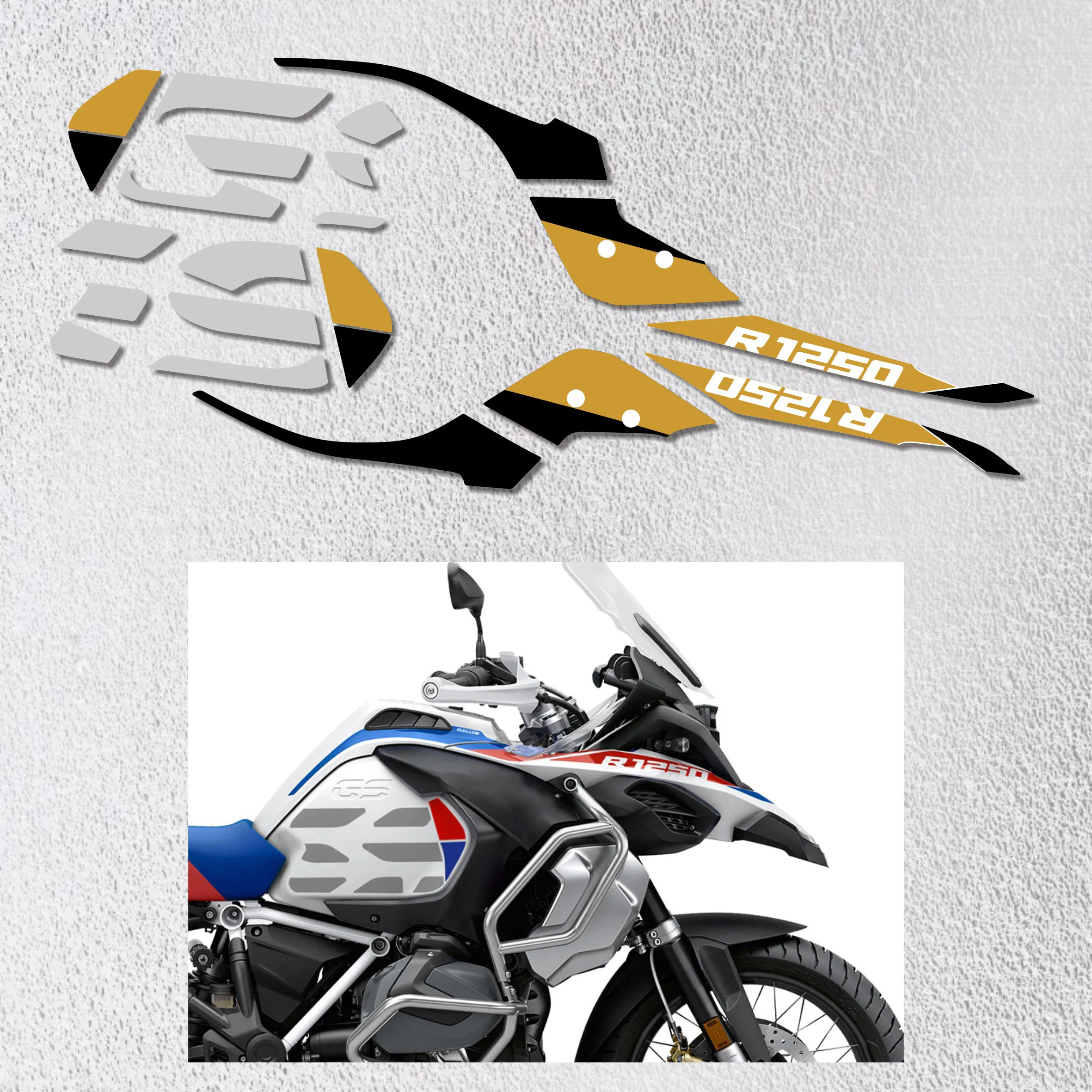 For R1250GS R 1250 Gs R1250 racing motorcycle accessories headlight fairing fuel tank cover full car sticker decal decoration view 5
