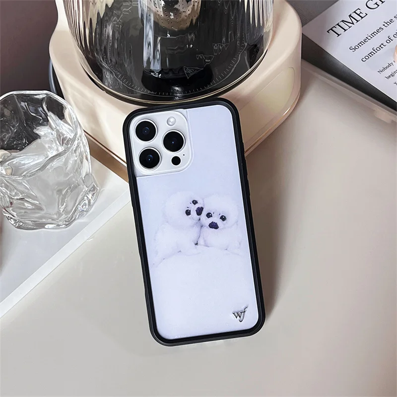 야생화 3D 꽃 백조 나비 고양이 wf 전화 커버 iPhone 16 15 14 13 12 Pro Max 16 Plus Swan Skunk Deer 라벨 wf 케이스