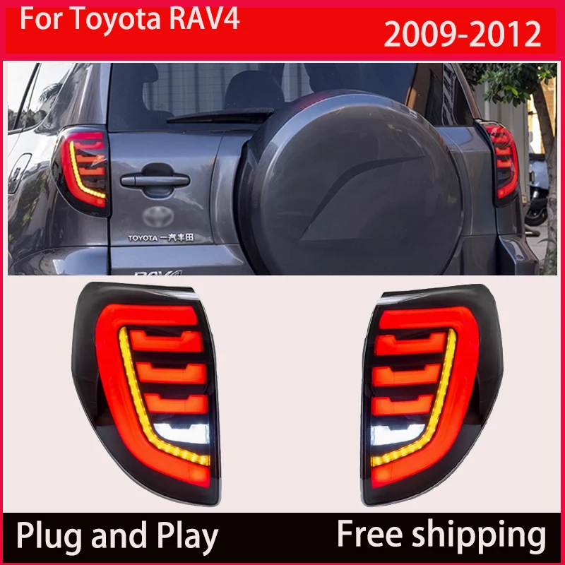 Taillights For 2009 2010 2011 2012 Toyota RAV4 Rav-4 Tail Light Rear Brake Side Lamp LED Assembly DRL Sequential Signal