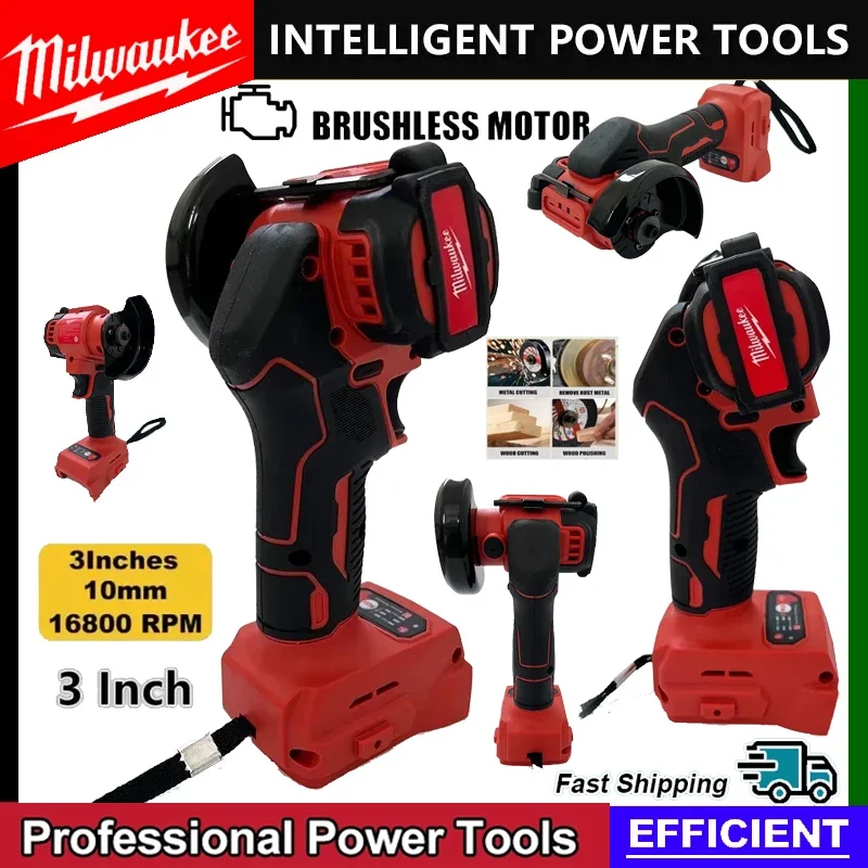 

2026 Milwaukee 18 В аккумуляторная угловая шлифовальная машина 3-дюймовая полировальная машина Мини-алмазная резка шлифовка отрезать инструменты