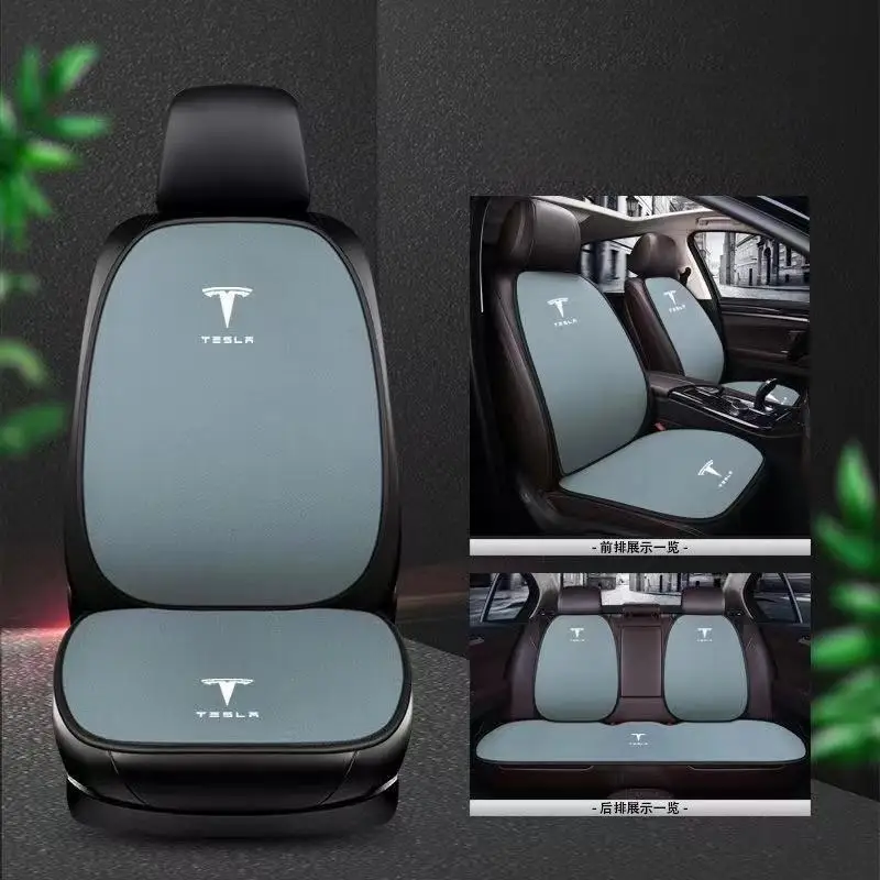 Car Seat Cushion  ModelY Model3 Car Ice Silk Seat Cushion Summer Rear Four Seasons Seat Cushion Tesla Seat Cover