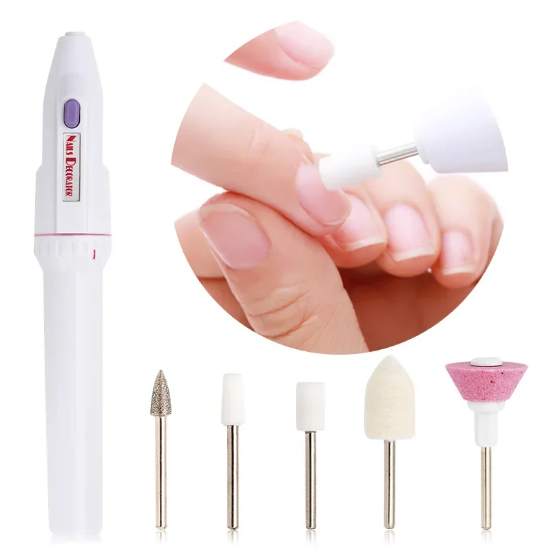 1Set Nail Polisher Mini Electric Nail Drill Kit Manicure Pedicure Grinding Polishing Nail Art Sanding File Pen Tools Machine New