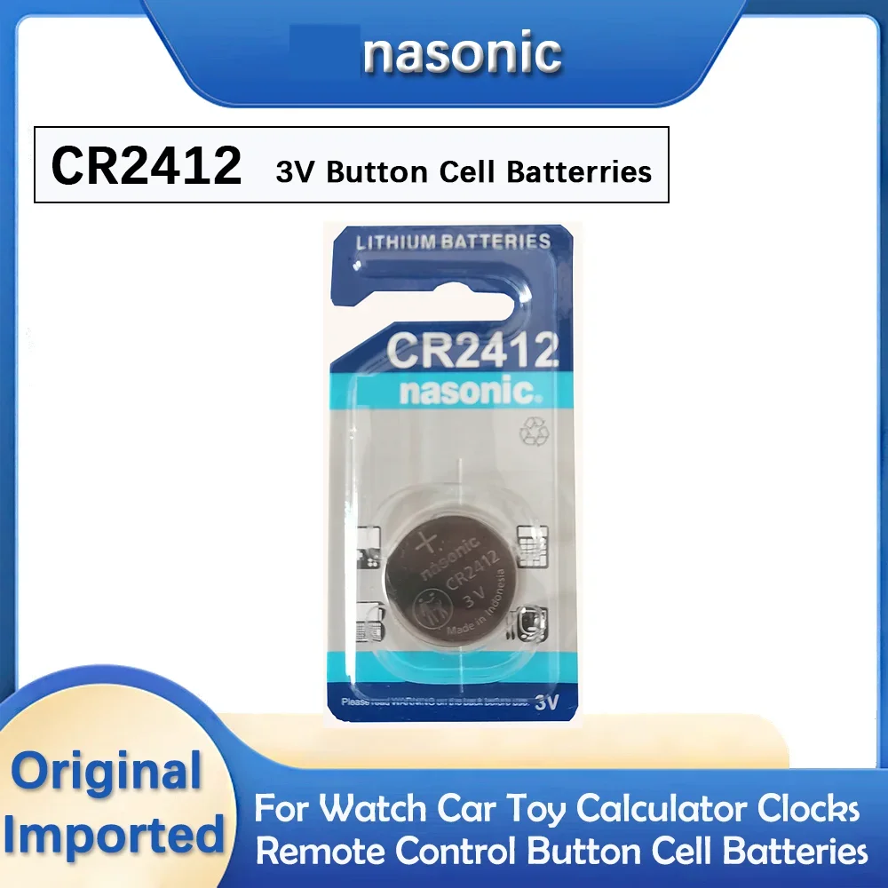 1PCS-10PCS Original CR2412 3V 100mAh Button Cell Battery Lithium Coin Batteries For Car Controller Watch Key Fobs Toys