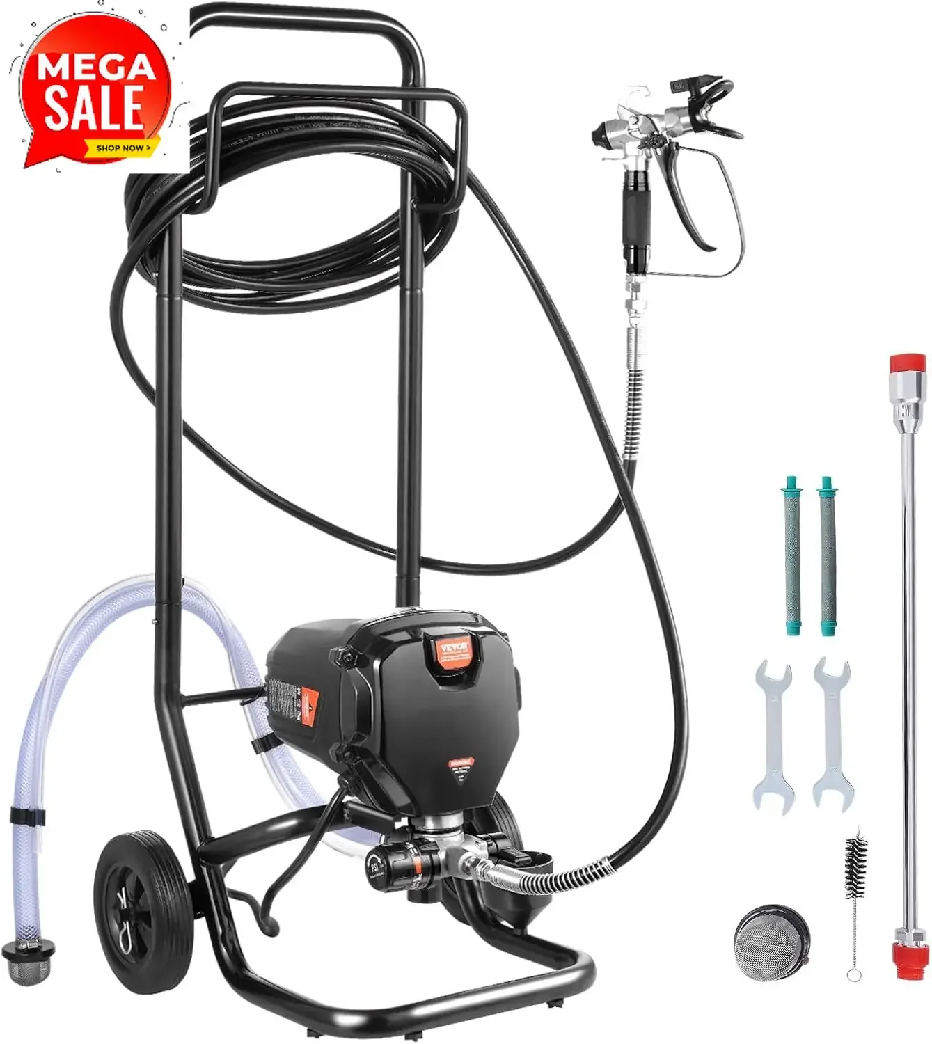 750W Stand Airless Paint Sprayer, 3000PSI High Efficiency Electric Airless Sprayer with Cart, Paint Sprayers for Home Interior a