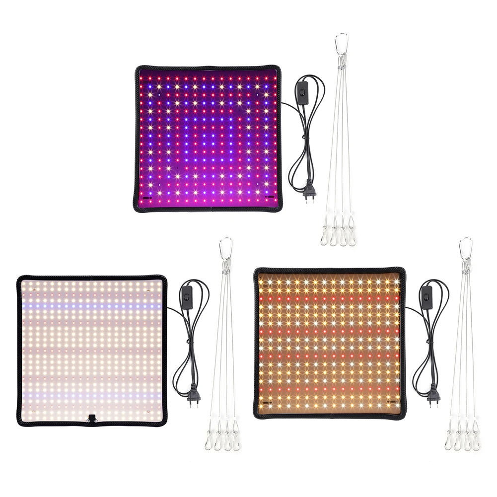 Lampada per piante a LED da 45 W Rosso + Blu + Bianco Lampada per piante quadrata a spettro completo Lampada per coltivazione a LED per tenda da coltivazione di verdure da giardinaggio per interni