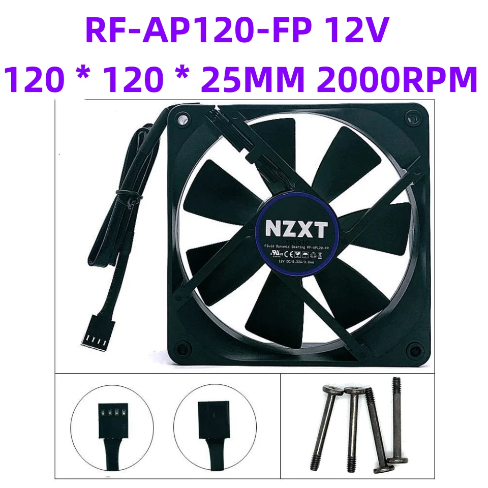 RF-AP120-FP 12V 0.32A 3.84W 120 * 120 * 25MM 2000RPM water-cooled fan computer motherboard 4-pin PWM temperature controlled fan