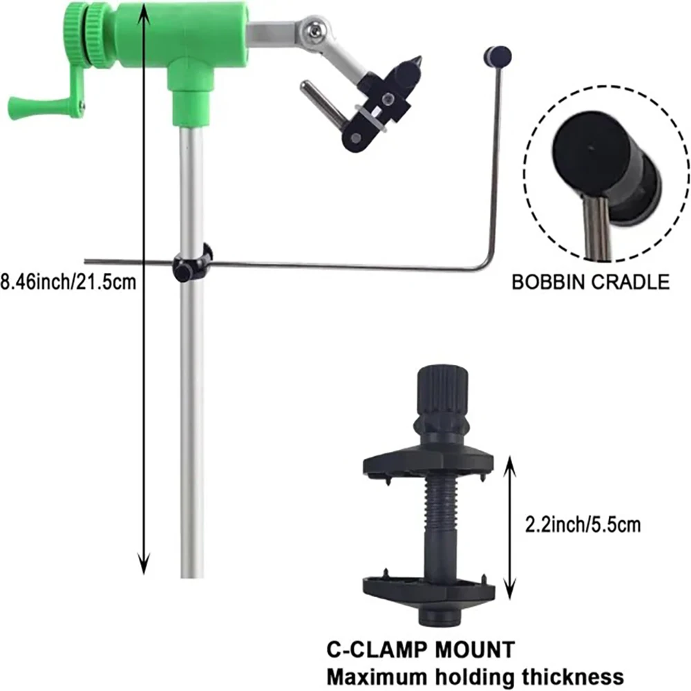 Portable 360° Rotary Fly Tying Vise C-Clamp Aluminum Fly Tying Tool
