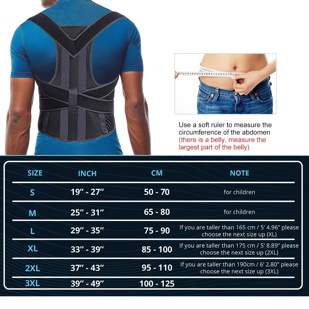 Back Brace Posture Corrector for Men Women Back Lumbar Shoulder Posture Support Pain Relief Muscle Memory Support Straightener