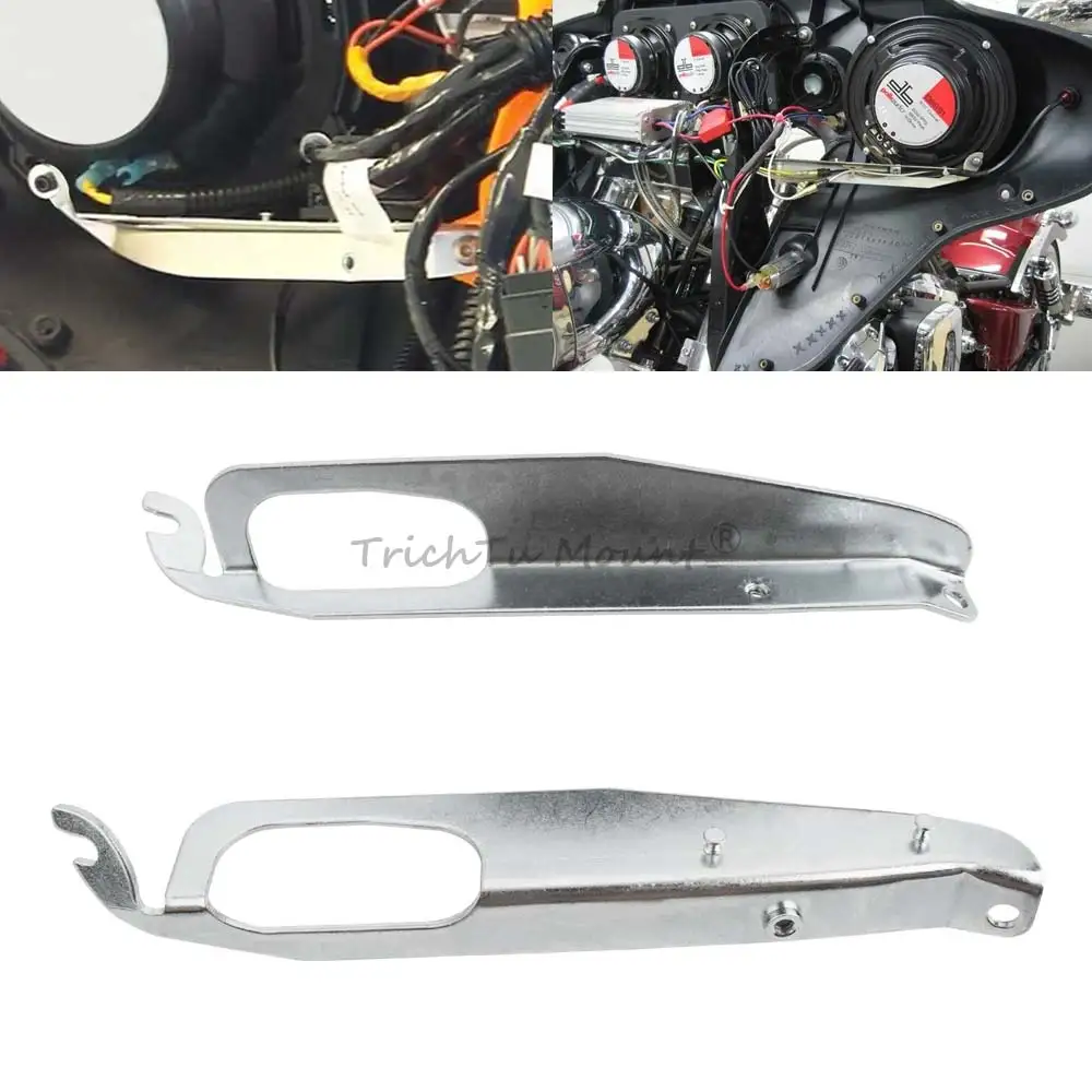 

1 Pair Speaker Support Brackets Upgraded Speakers Fit For Harley Flhtc Flht Flhtcu Flhtk Flhx Flhxxx Flhtcutg 1996-2013 Silver
