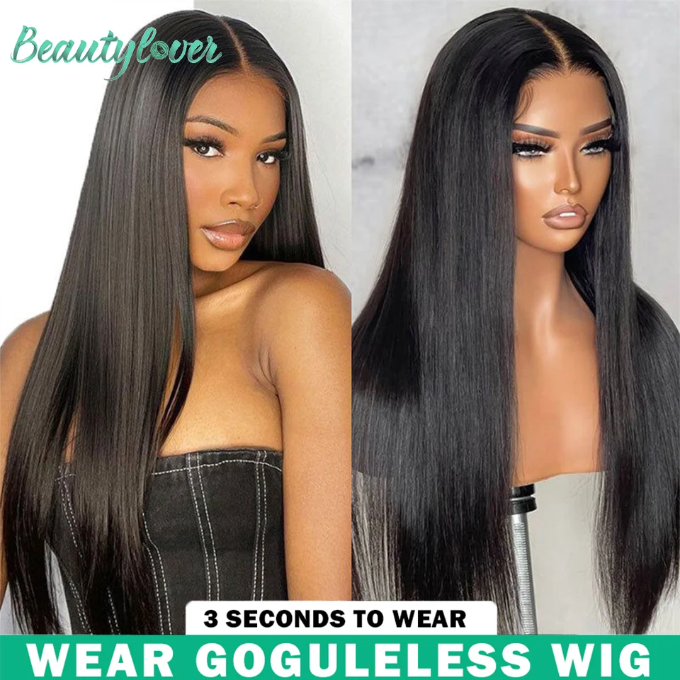 

Bone Straight Lace Front Wigs For Women Glueless Wig Human Hair Ready To 28 30 inch Pre Cut 4x4 Transparent Lace Pre Plucked