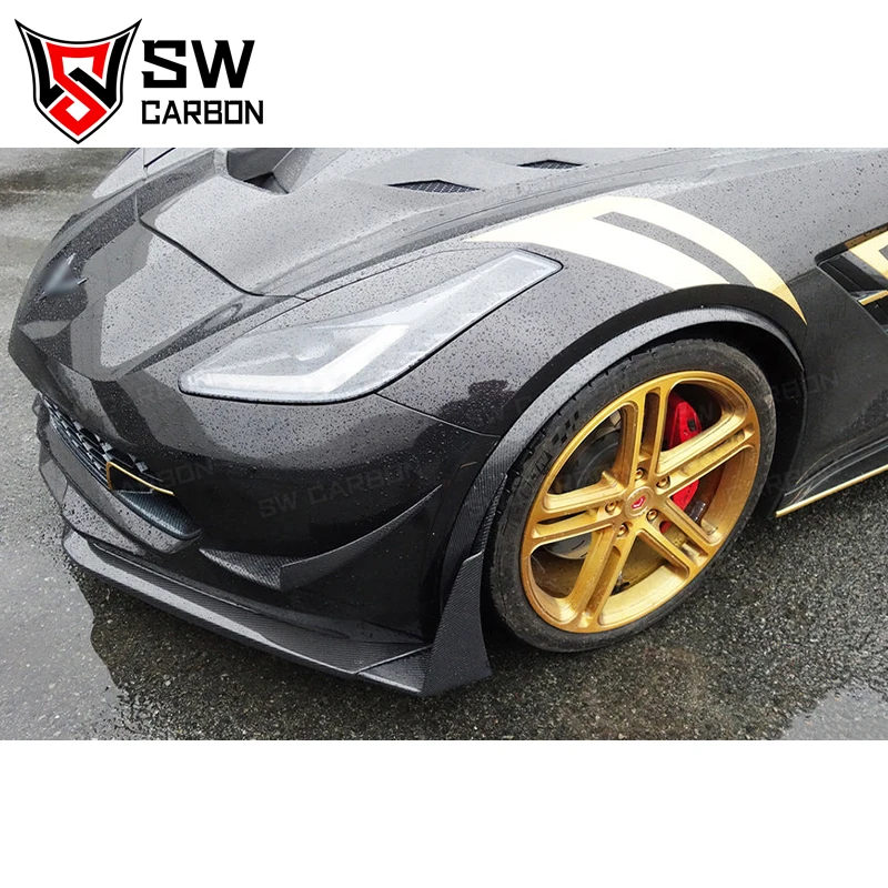 For Chevrolet Corvette C7 front lip carbon fiber car front bumper splitter diffuser body kit