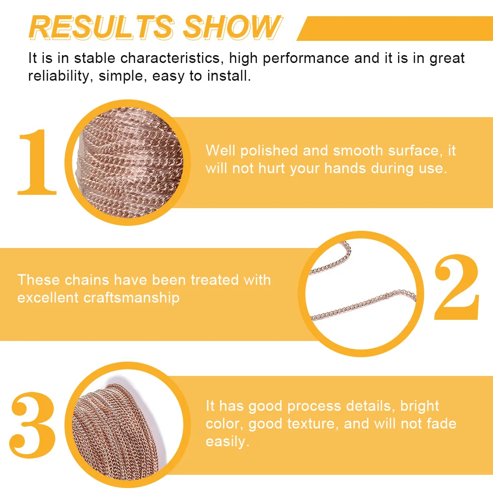 

1 Roll 10M Premium Copper DIY Chain Smooth Surface Jewelry Making Necklace Bracelet Accessory Craft DIY Jewelry Chain