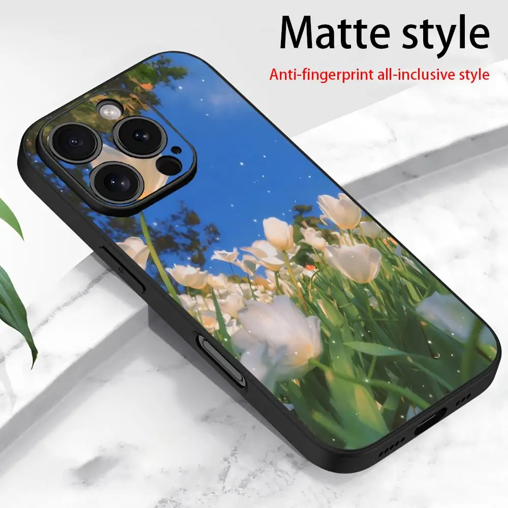 

The Beautiful Tulip Phone Case is suitable for iPhone 16 15 14 13 12 11 Pro/Max/Plus all inclusive frosted soft case