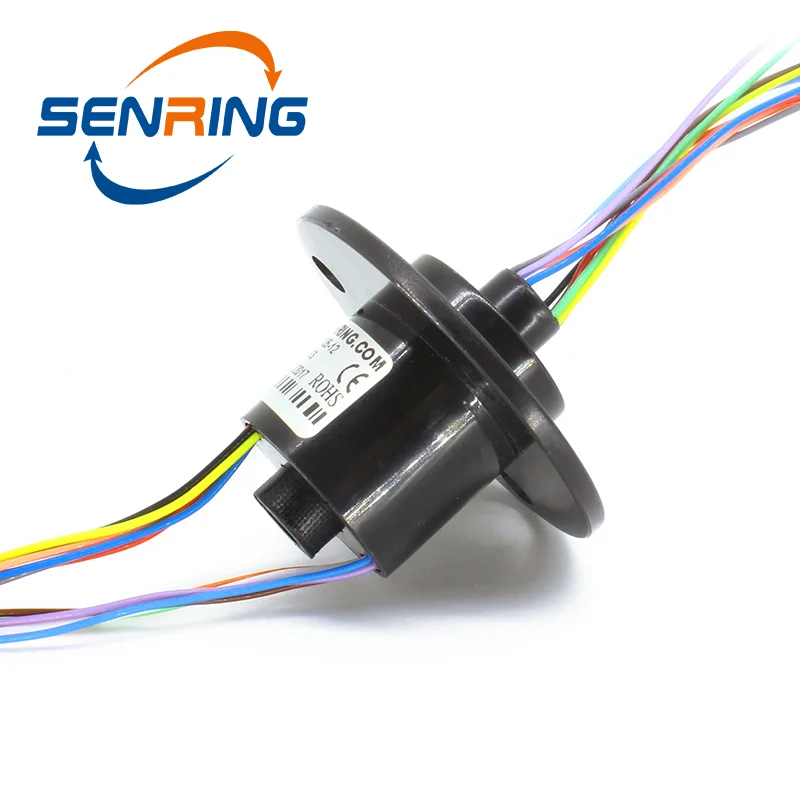 Mini Through Hole Slip Ring/Rotary Joint 5mm Bore Size OD 22mm  6 wires without Flange, with flange 12 wires