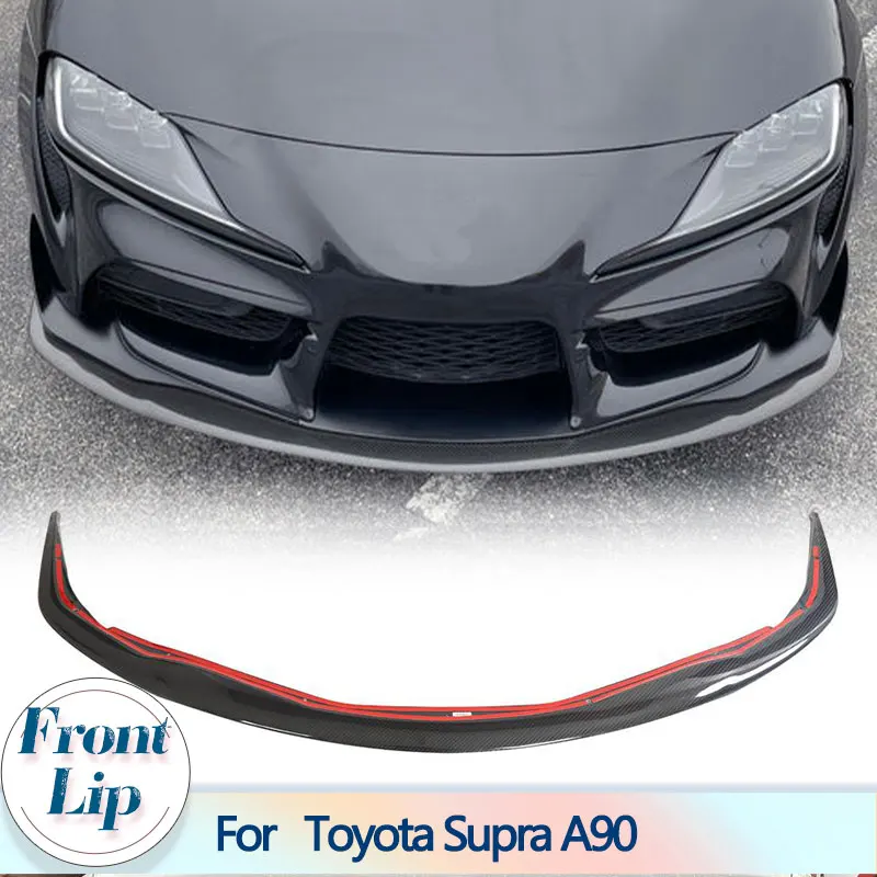 

Car Front Bumper Lip Spoiler For Toyota Supra A90 Base GR Coupe 2-Door 2018 2019 Dry Carbon Front Lip Chin Apron