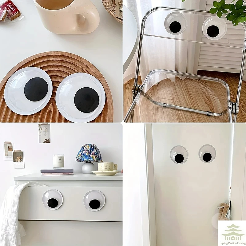 1 Paar Selbstklebende Niedliche Große Googly Eyes Kühlschrank-Wandaufkleber Lustige Große Schwarze Plastik-Augen Aufkleber DIY Scrapbook Puppen Augen – Detail 2