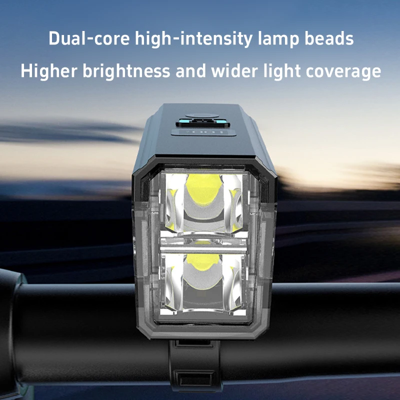 Cycling Light Type-c Charging Digital Display Night Riding Lighting Rechargeable Flashlight Automatic Sensor Cycling Accessories